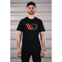 Black T-shirt with red logo L