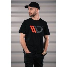 Black T-shirt with red logo L