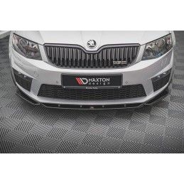 Maxton Lame Du Pare-Chocs Avant V.4 Skoda Octavia RS Mk3 Gloss Black, SK-OC-3-RS-FD4G Tuning.fr