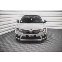 Maxton Lame Du Pare-Chocs Avant V.1 Skoda Octavia RS Mk3 Facelift Gloss Black, SK-OC-3F-RS-FD1G Tuning.fr