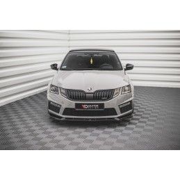 Maxton Lame Du Pare-Chocs Avant V.2 Skoda Octavia RS Mk3 Facelift Gloss Black, SK-OC-3F-RS-FD2G Tuning.fr