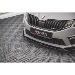 Maxton Lame Du Pare-Chocs Avant V.2 Skoda Octavia RS Mk3 Facelift Gloss Black, SK-OC-3F-RS-FD2G Tuning.fr