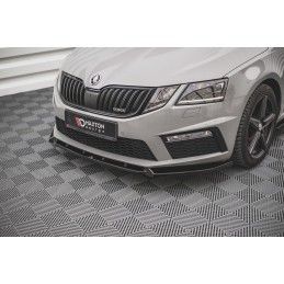 Maxton Lame Du Pare-Chocs Avant V.2 Skoda Octavia RS Mk3 Facelift Gloss Black, SK-OC-3F-RS-FD2G Tuning.fr