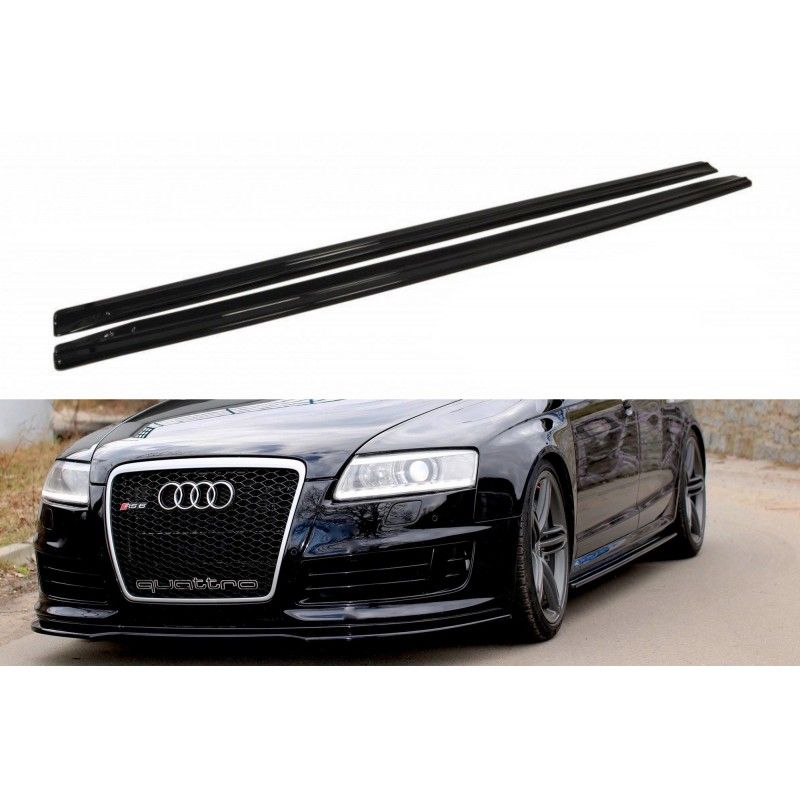 Maxton Rajouts Des Bas De Caisse Pour Audi RS6 C6 Gloss Black, AU-RS6-C6-SD1G Tuning.fr