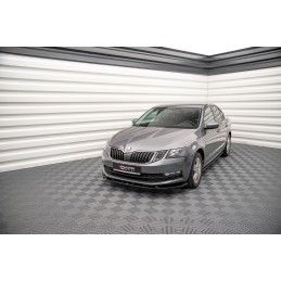 Maxton Lame Du Pare-Chocs Avant V.1 Skoda Octavia Mk3 Facelift Gloss Black, SK-OC-3F-FD1G Tuning.fr