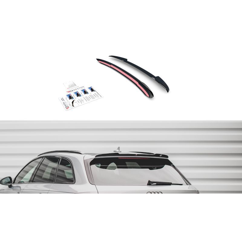 Maxton Spoiler Cap V.2 Audi S4 / A4 S-Line Avant B9 Gloss Black, AU-A4-B9-SLINE-AV-CAP2G Tuning.fr