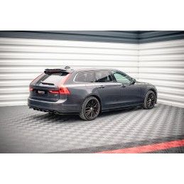 Maxton Central Arriere Splitter (avec une barre verticale) Volvo V90 Mk2 Gloss Black, VO-V90-2-RD1G+RSD1G Tuning.fr