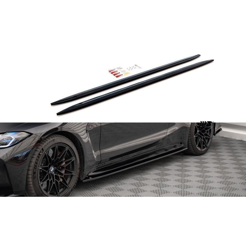 Maxton Rajouts Des Bas De Caisse V.2 BMW M4 G82 Gloss Black, BM-4-G82-M-SD2G Tuning.fr