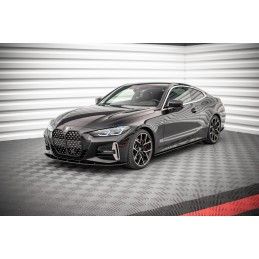 Maxton Street Pro Lame Du Pare-Chocs Avant BMW 4 M-Pack G22 Black-Red, BM4G22MPACKCNC-FD1BRB Tuning.fr