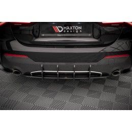 Maxton Street Pro Central Diffuseur Arriere BMW 4 M-Pack G22 Black-Red, BM4G22MPACKCNC-RS1B+BRBI Tuning.fr