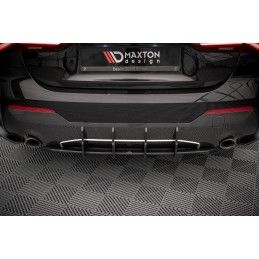 Maxton Street Pro Central Diffuseur Arriere BMW 4 M-Pack G22 Black-Red, BM4G22MPACKCNC-RS1B+BRBI Tuning.fr