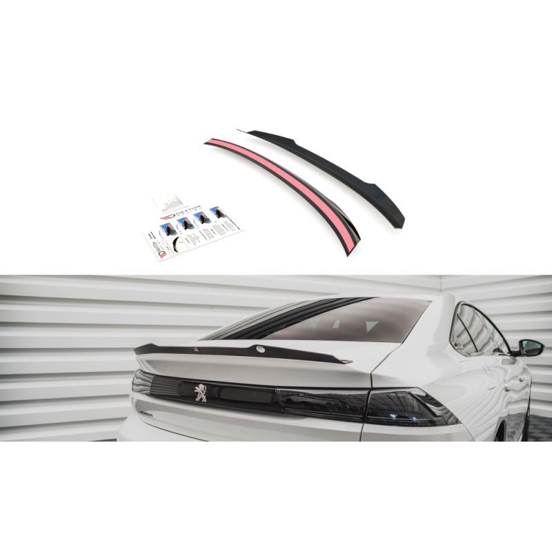 Maxton Spoiler Cap Peugeot 508 Sedan Mk2 Gloss Black, PE-508-2-CAP1G Tuning.fr