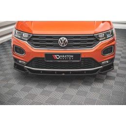 Maxton Lame Du Pare-Chocs Avant V.1 Volkswagen T-Roc Mk1 Gloss Black, VW-T-ROC-1-FD1G Tuning.fr