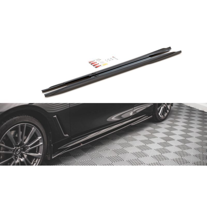 Rajouts Des Bas De Caisse MAXTON Infiniti Q60 S Mk2 Noir Brillant