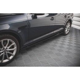 Maxton Rajouts Des Bas De Caisse Audi A4 Avant B9 Gloss Black, AU-A4-B9-AV-SD1G Tuning.fr