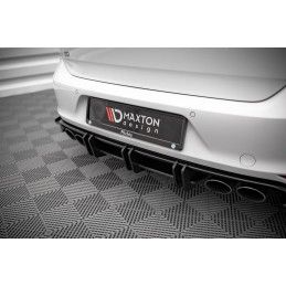Maxton Street Pro Central Diffuseur Arriere Volkswagen Golf R Mk7 Black-Red, VWGO7RCNC-RS1B+BRBI Tuning.fr