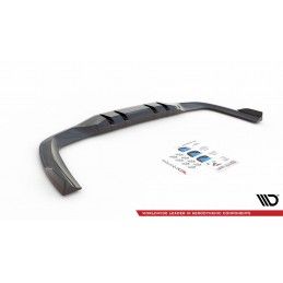 Central Arriere Splitter (avec une barre verticale) V.2 Mercedes A 35 AMG Sedan V177 Noir Brillant