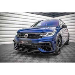 Maxton Lame Du Pare-Chocs Avant V.1 Volkswagen Tiguan R / R-Line Mk2 Facelift Gloss Black, VW-TI-2F-R-FD1G+FD1RG Tuning.fr