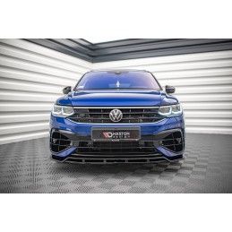 Maxton Lame Du Pare-Chocs Avant V.1 Volkswagen Tiguan R / R-Line Mk2 Facelift Gloss Black, VW-TI-2F-R-FD1G+FD1RG Tuning.fr