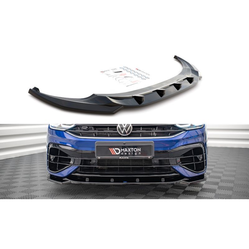 Maxton Lame Du Pare-Chocs Avant V.3 Volkswagen Tiguan R / R-Line Mk2 Facelift Gloss Black, VW-TI-2F-R-FD3G Tuning.fr