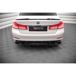 Maxton Street Pro Central Diffuseur Arriere BMW 5 G30 Black-Red, BM5G30CNC-RS1B+BRBI Tuning.fr