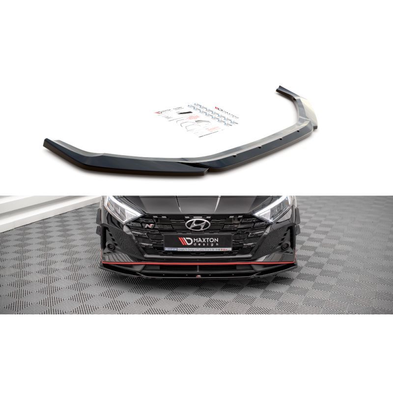 Maxton Lame Du Pare-Chocs Avant V.3 Hyundai I20 N Mk3 Gloss Black, HY-I20-3-N-FD3G Tuning.fr