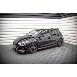 Street Pro Rajouts Des Bas De Caisse MAXTON + Flaps Hyundai I20 N Mk3 Noir-Rouge + Rabats Brillant