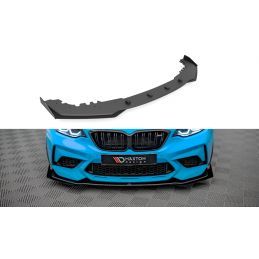 Maxton Street Pro Lame Du Pare-Chocs Avant V.1 + Flaps BMW M2 Competition F87 Black + Gloss Flaps, BM287MCOMPCNC-FD1B+FSF1G Tuni