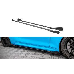 Street Pro Rajouts Des Bas De Caisse MAXTON + Flaps BMW M2 F87 Noir + Rabats Brillant 