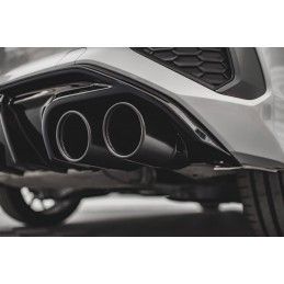 Rajout Du Pare-Chocs Arriere + Faux Pot D'échappement Audi A3 S-Line Sportback 8Y Noir Brillant \ Chrome