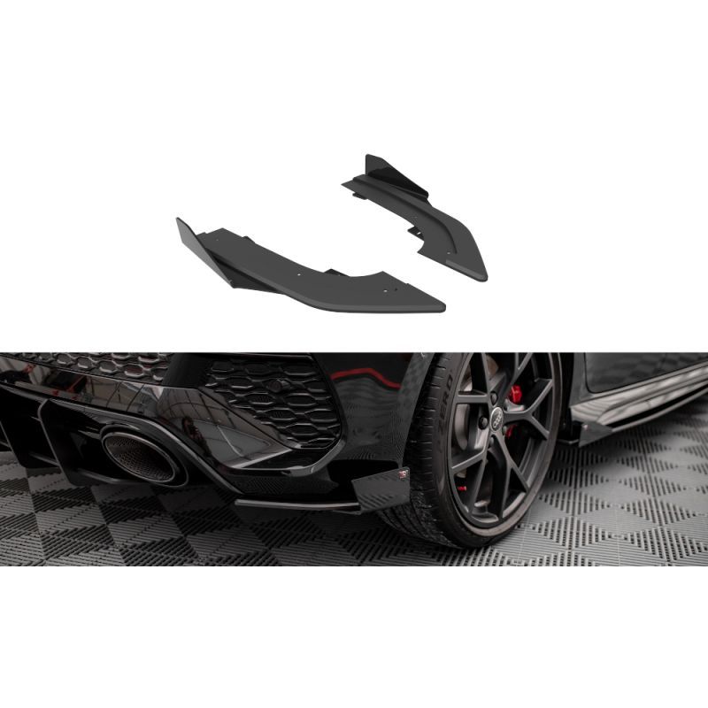 Street Pro LAME ARRIERE MAXTON + Flaps Audi RS3 Sportback 8Y Noir-Rouge + Rabats Brillant