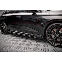 Street Pro Rajouts Des Bas De Caisse MAXTON + Flaps Audi RS3 Sportback 8Y Noir + Rabats Brillant 