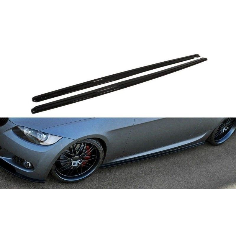 Maxton RAJOUTS DES BAS DE CAISSE POUR BMW 3 E92 MPACK Gloss Black, BM-3-92-MPACK-SD1G Tuning.fr