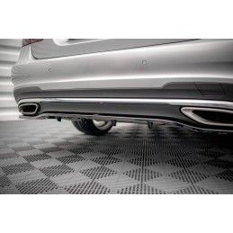 Central Arriere Splitter (avec une barre verticale) Mercedes-Benz E AMG-Line Sedan W212 Facelift Noir Brillant