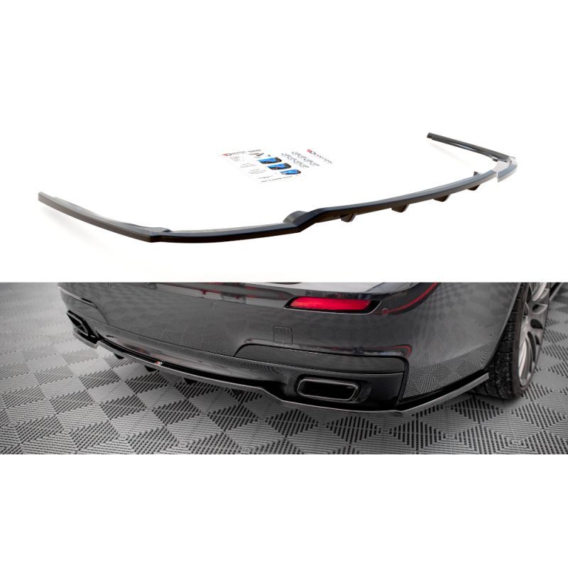 Central Arriere Splitter (avec une barre verticale) BMW 7 M-Pack F01 Noir Brillant