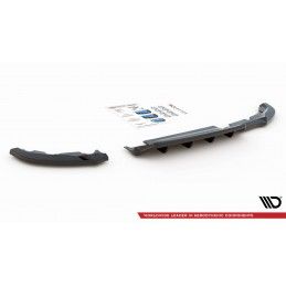 Central Arriere Splitter (avec une barre verticale) Renault Clio Mk5 Noir Brillant