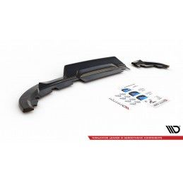 Central Arriere Splitter (avec une barre verticale) Renault Clio Mk5 Noir Brillant