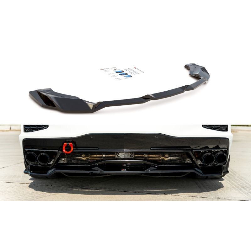 Central Arriere Splitter Chevrolet Corvette C8 Noir Brillant