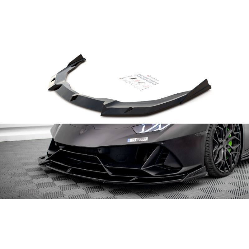 Maxton Lame Du Pare-Chocs Avant Lamborghini Huracan EVO Gloss Black, LA-HU-EVO-1-FD1G+FD1RG Tuning.fr