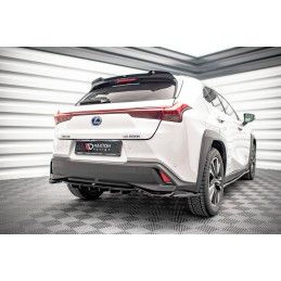 Central Arriere Splitter (avec une barre verticale) Lexus UX Mk1 Noir Brillant