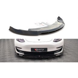 Maxton Lame Du Pare-Chocs Avant V.3 Tesla Model 3 Gloss Black, TE-MODEL3-1-FD3G+FD3RG Tuning.fr