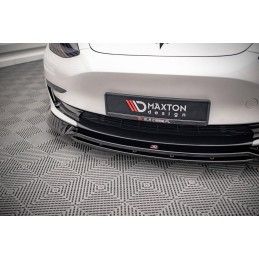 Maxton Lame Du Pare-Chocs Avant V.3 Tesla Model 3 Gloss Black, TE-MODEL3-1-FD3G+FD3RG Tuning.fr