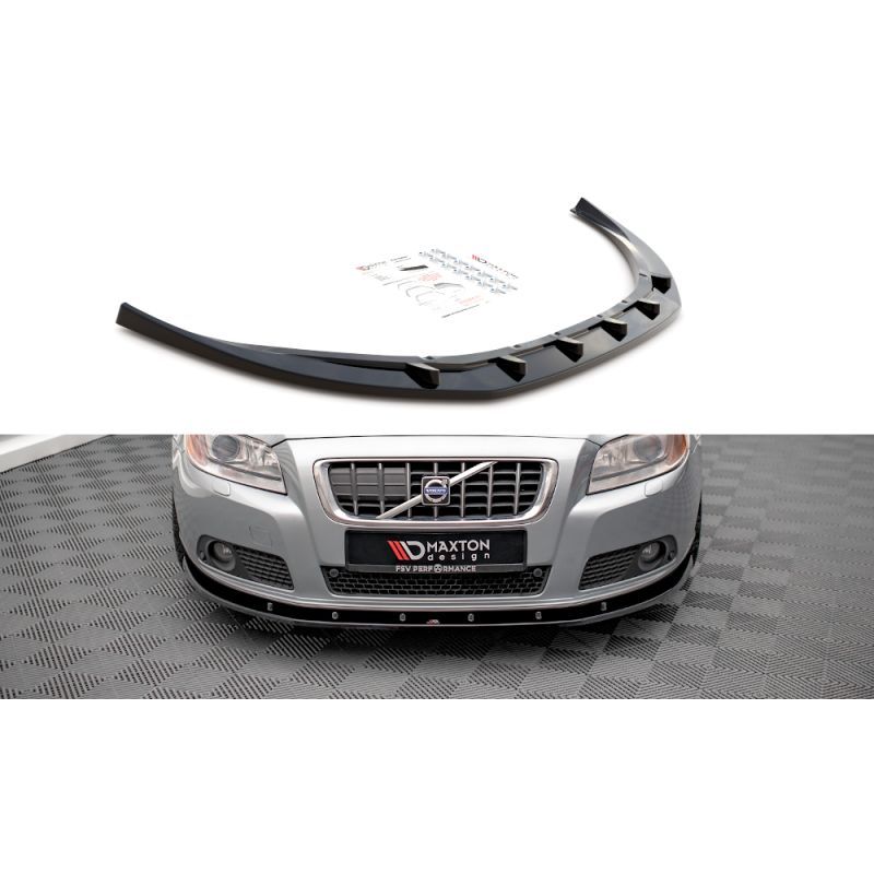 Maxton Lame Du Pare-Chocs Avant V.1 Volvo V70 Mk3 Gloss Black, VO-V70-3-FD1G Tuning.fr