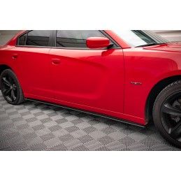 Maxton Street Pro Rajouts Des Bas De Caisse Dodge Charger RT Mk7 Facelift Black-Red, DOCH2RTCNC-SD1BRB Tuning.fr