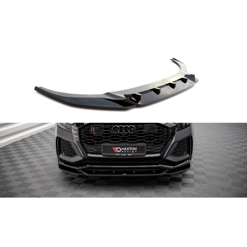 Maxton Lame Du Pare-Chocs Avant V.2 Audi RSQ8 Mk1 Gloss Black, AU-RSQ8-1-FD2G Tuning.fr