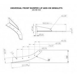 Maxton UNIVERSEL LAME DU PARE-CHOCS AVANT WINGLETS, UN-CNC-FD1A Tuning.fr