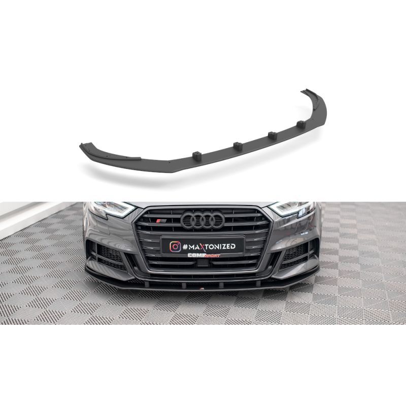 Maxton Street Pro Lame Du Pare-Chocs Avant Audi S3 Sportback 8V Facelift Black, AUS33FSBCNC-FD1B Tuning.fr