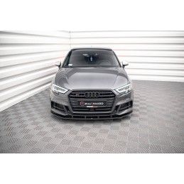 Maxton Street Pro Lame Du Pare-Chocs Avant Audi S3 Sportback 8V Facelift Black, AUS33FSBCNC-FD1B Tuning.fr