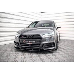 Maxton Street Pro Lame Du Pare-Chocs Avant Audi S3 Sportback 8V Facelift Black, AUS33FSBCNC-FD1B Tuning.fr