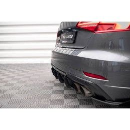 Maxton Street Pro Central Diffuseur Arriere Audi S3 Sportback 8V Facelift Black, AUS33FSBCNC-RS1B Tuning.fr